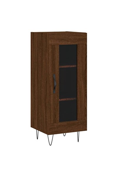 vidaxl Servantă, stejar maro, 34,5x34x90 cm, lemn compozit
