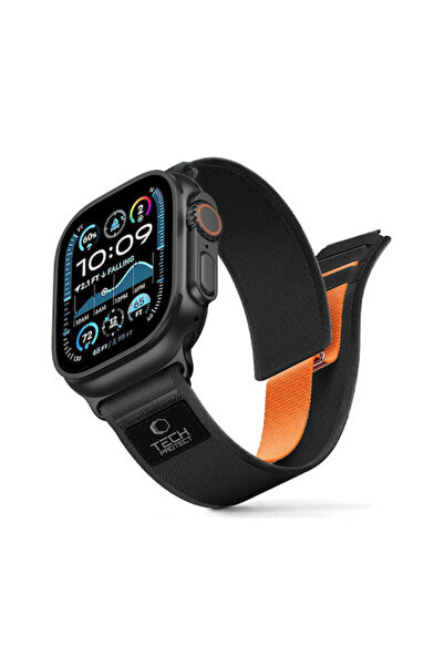 Tech-Protect Υφασμάτινο Λουράκι Μαύρο (Apple Watch 8 / 9 / 10 / 11 / Se / Ult...