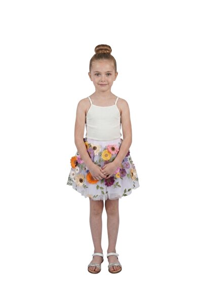 Bidani - Floral Appliqué Tutu Skirt - 2Y to 12Y