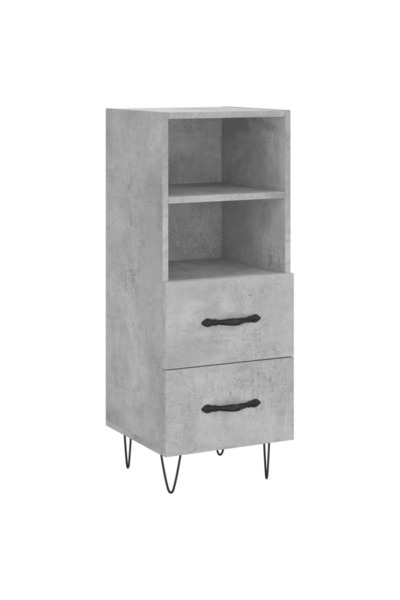 vidaxl Servantă, gri beton, 34,5x34x90 cm, lemn compozit