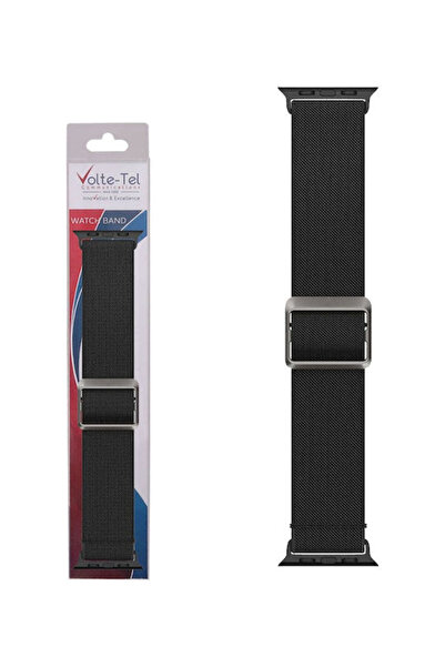 Other Volte-Tel Υφασμάτινο Λουράκι Μαύρο (για Apple Watch 38/40/41/42mm)