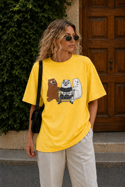 ArtYus Tricou oversize unisex cu imprimeu cu personaje drăguțe de ursuleți – ...