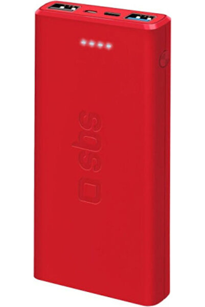 SBS Power Bank 10000mAh με 2 θύρες USB-A και 1 θύρα USB-C Κόκκινο