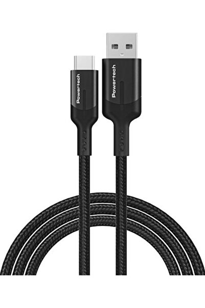 POWERTECH Πλεγμένο Καλώδιο USB 3.2 USB-C Αρσενικό - USB-A 60W PD Μαύρο 1μ PTR...