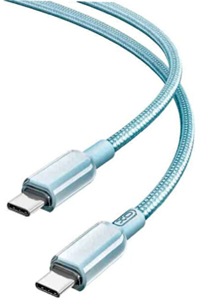 Xo Πλεγμένο Καλώδιο USB 3.0 USB-C Αρσενικό - USB-C 60W PD Μπλε 1μ 16.005.0255