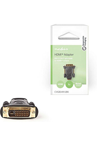 Nedis Μετατροπέας DVI-D αρσενικό σε HDMI θηλυκό 1 τεμάχιο CVGB34912BK