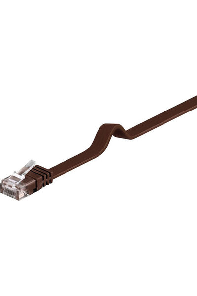 goobay Επίπεδο Καλώδιο Ethernet U/UTP Κατηγορίας 6 Gigabit 5μ Καφέ Κωδικός: 9...