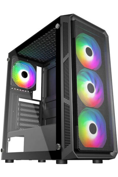 Supercase Σειρά 19a Gaming Midi Tower Κουτί Υπολογιστή με Παράθυρο και Φωτισμ...