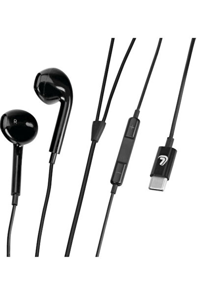 Lampa Απαραίτητα Ενδοωτικά Ακουστικά Handsfree με Σύνδεση USB-C Μαύρα