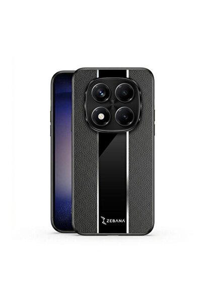 Zebana Xiaomi Redmi Note 15 Pro Plus 5G Uyumlu Kılıf Premium Deri Kılıf Siyah