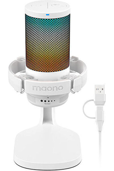 MAONO DGM20 Δυναμικό Μικρόφωνο με USB Type-C Επιτραπέζιο σε Λευκό Χρώμα