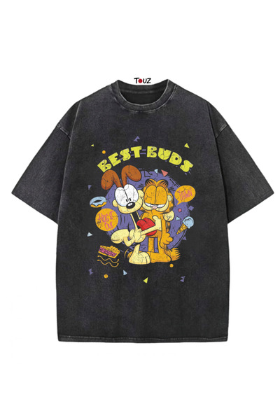 Toum Vintage Garfield Printed Unisex Oversize T-Shirt