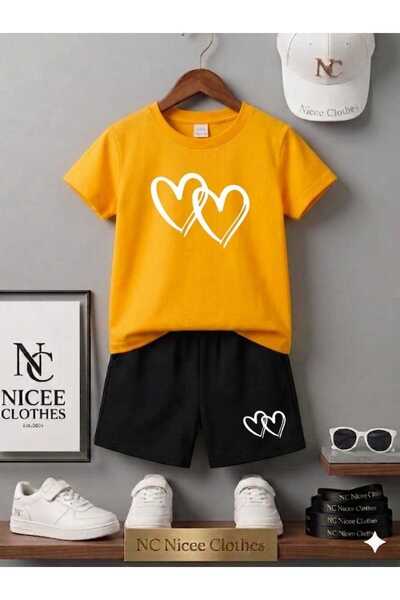 NC Nicee Clothes LETNJA DEČJA MAJICA I KRATKE HLAČE UNISEKS (BELI IZMEŠTANI O...