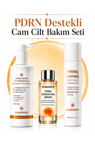 NUBEDREW PDRN Somon DNA Cam Cilt Bakım Seti - Pirinç Mayası Tonik + Yüz Temiz...