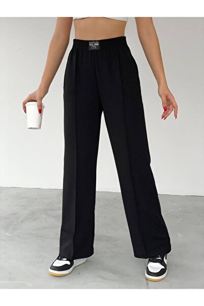 PIOVE Urban Flow High Waist Loose Palazzo Trousers