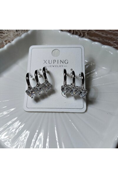 XUPING JEWELRY Xuping Jewelery Multi-Look Silver Color Hoop Earrings
