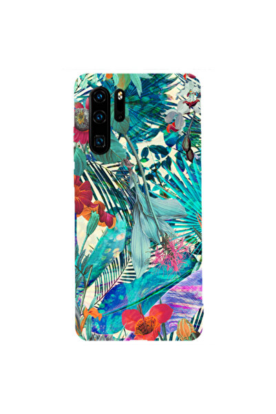 Other Huawei P30 Pro Blue laves tropical Transparent Silicone TPU Θήκη