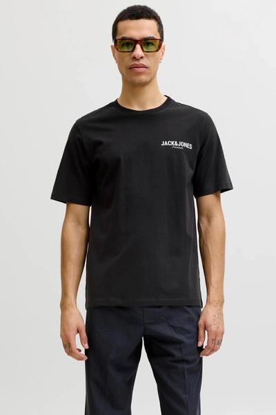 Jack & Jones Erkek Gögüs Baskili Sifir Yaka Kisa Kollu Tisört - Oscar