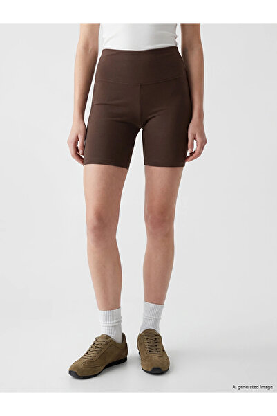 LC Waikiki Brown Elastic Waist Women's Shorts Leggings