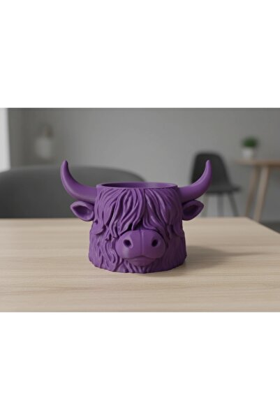 OEM Ghiveci Decorativ Tip Highland Cattle, Suport Plante Mini