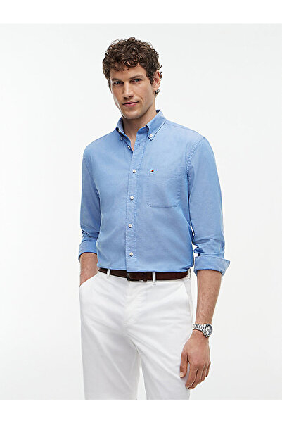 Tommy Hilfiger erkek light oxford solid gömlek