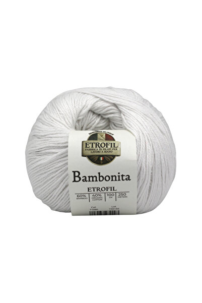 Etrofil Bambonita Knitting Yarn Snow White 60% Bamboo 40% Organic Cotton 100g...