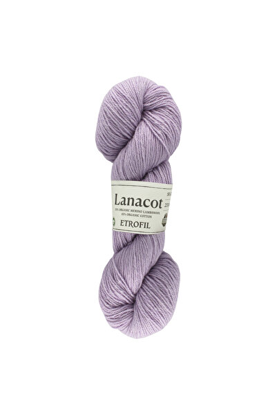 Etrofil Lanacot Knitting Yarn Light Lilac 55% Organic Merino Wool 45% Organic...