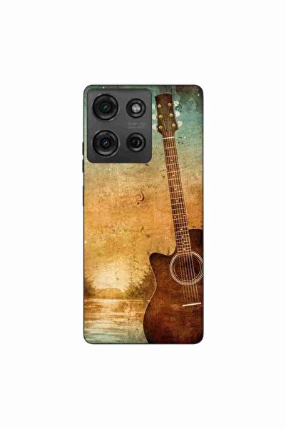 OEM Калъф, съвместим с Motorola Moto G75, силиконов гел TPU, с винтидж китаре...