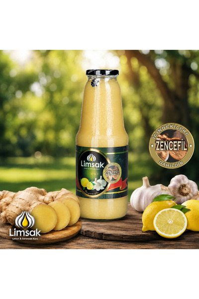 limsak 1 ADET ZENCEFİLLİ / 1 LT MEŞHUR - LİMON SARIMSAK KÜRÜ
