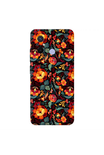 Other Xiaomi Redmi 12C Orange flowers Transparent Silicone TPU Θήκη