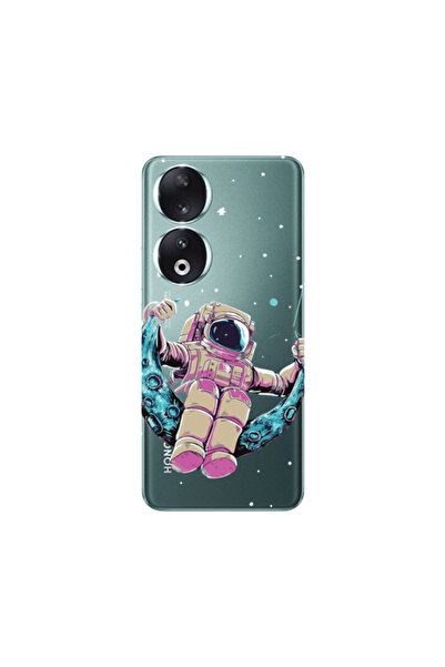 Other Honor 90 5G Astronaut swinging on the moon Transparent Silicone TPU Θήκη