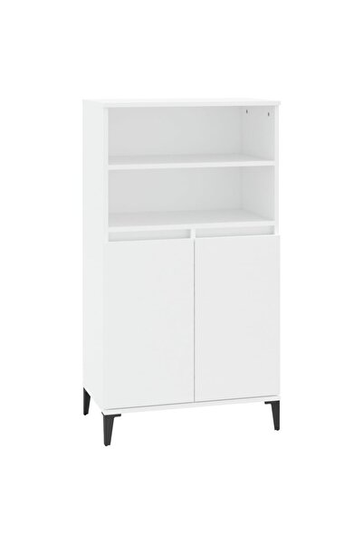vidaxl High sideboard, white, 60x36x110 cm, processed wood