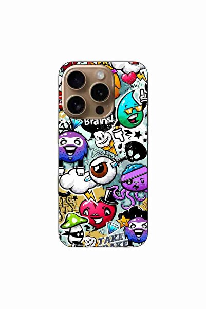 OEM Husa compatibila cu Apple iPhone 16 Pro Silicon Gel Tpu Model Pop Art Gra...