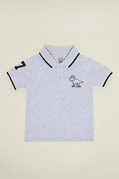 R&B Print Detail Polo T-Shirt and Short Sleeves