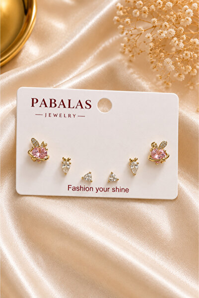 PABALAS Xuping Premium 6'lı Küpe Seti Gold Renk Kararmaya Karşı Garantili Çel...