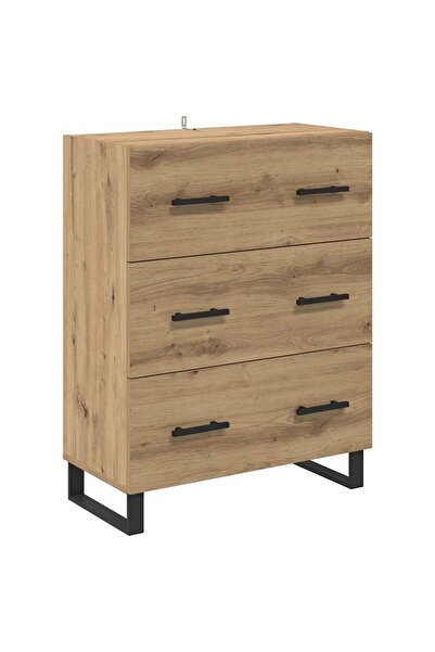 vidaxl Bufet cu sertar Stejar Artizanal 69,5 x 34 x 90 cm