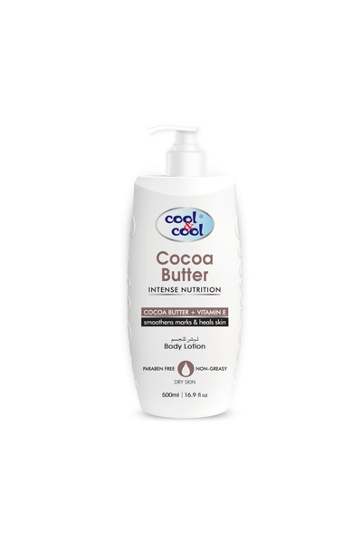 COOL & COOL لوشن الجسم بزبدة الكاكاو 500 مل - تركيبة مرطبة بزبدة الكاكاو وفيت...