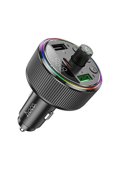 Hoco Modulator FM E82, BT, PD30W 5V 4.5A, 1xUSB-C, 2xUSB-A, Lumina Ambientala...