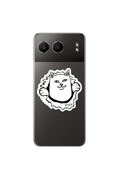Other Oneplus Nord 4 White cat Transparent Silicone TPU Θήκη