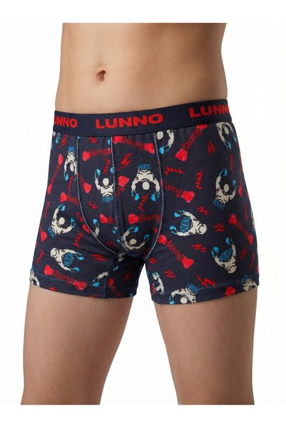 LUNNÓ 6-Piece Boys' Boxer Set Colorful Patterned Soft Cotton Fabric