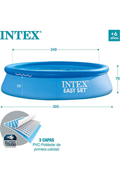 Intex Piscina Mare Gonflabila pentru intreaga Familie - Vinil Triplu X - Dime...