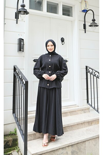 NİSUM MODA Modal Suit with Gathered Skirt