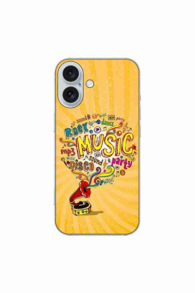 OEM Husa compatibila cu Apple iPhone 16 Silicon Gel Tpu Model Muzica la Gramofon