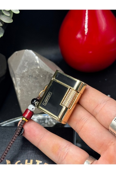 LİGHTER Vintage Minimalist Parmak Boy Benzinli Çakmak - Özel Kutulu Hediyelik Çakmak