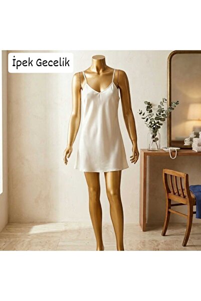 Pure Silk Atelier %100 Saf İpek İp Askılı Gecelik