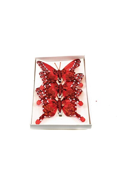 OEM Feather Butterflies 3/ Top Bottom Set Red With Black Edge (Top Bottom Set...