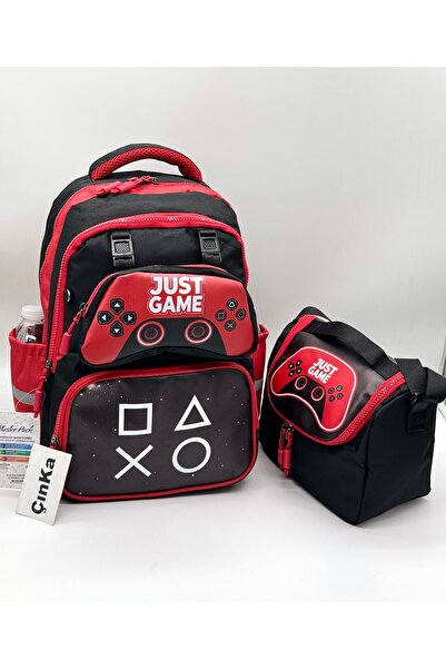 Çınka Bags Gamer Joystick Pattern Thermal Children's Backpack School Bag Set ...