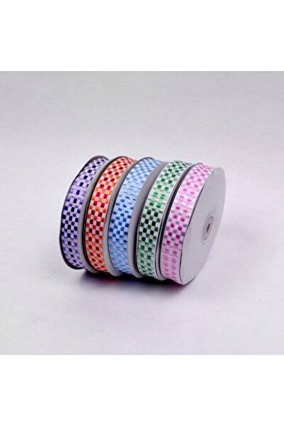 OEM Satin Ribbon With Squares 2cm/30m Purple
