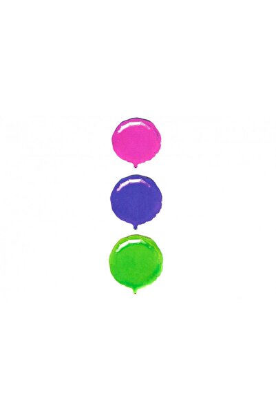 OEM Round Foil Balloons (Top Bottom Set of 3) Silver