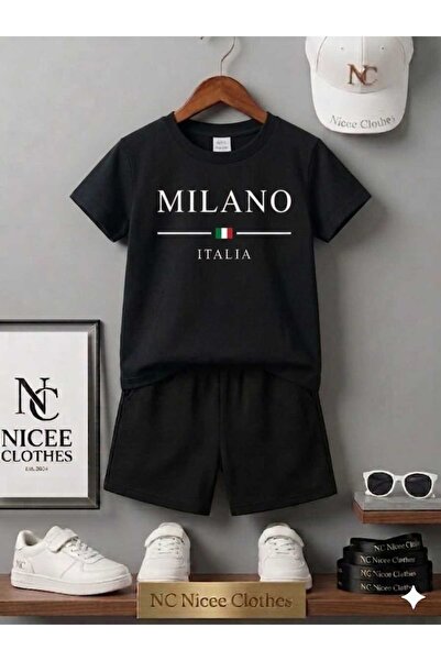 NC Nicee Clothes LETNJA DEČJA MAJICA I KRATKE HLAČE UNISEKS (BELA MILANO LINI...